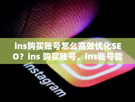 ins购买账号怎么高效优化SEO？ins 购买账号，ins账号能买吗