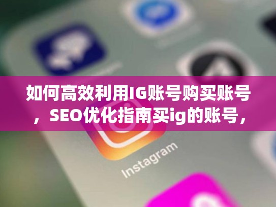 如何高效利用IG账号购买账号，SEO优化指南买ig的账号，igxe买账号安全吗