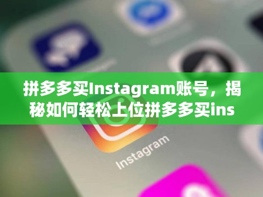 拼多多买Instagram账号，揭秘如何轻松上位拼多多买instagram账号