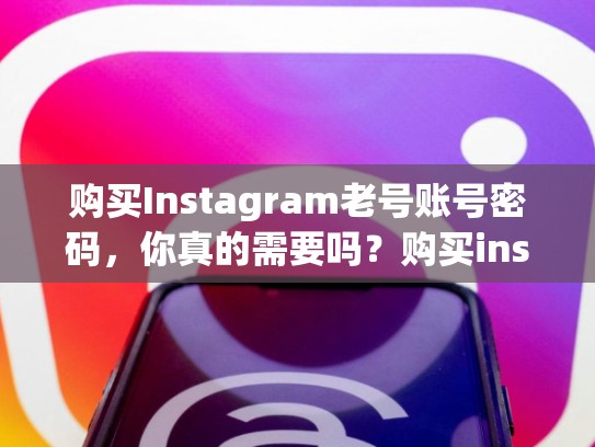 购买Instagram老号账号密码，你真的需要吗？购买instagram老号账号密码