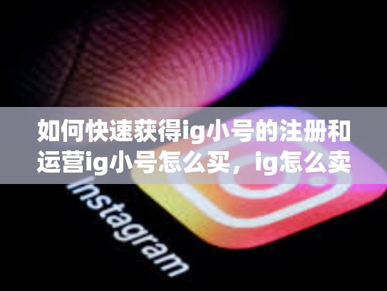 如何快速获得ig小号的注册和运营ig小号怎么买，ig怎么卖东西